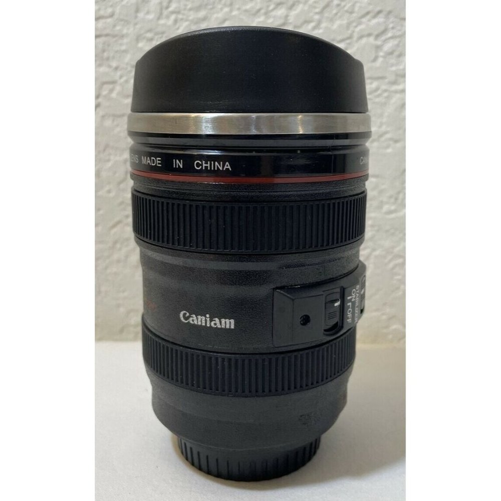 Caniam Coffee Mug Camera Zoom Lens Tea Cup Milk Travel Thermos Screw Top